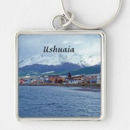 Berömd Ushuaia - Tierra del Fuego, Argentina Fyrkantig Silverfärgad Nyckelring