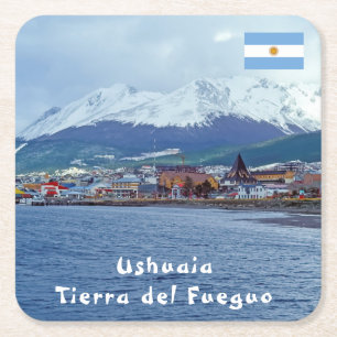 Berömd Ushuaia - Tierra del Fuego, Argentina Underlägg Papper Kvadrat
