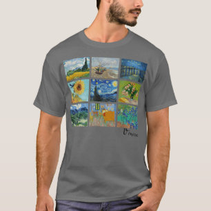 Berömd Van Gogh Paintings Sunblommblommor Starry N T Shirt