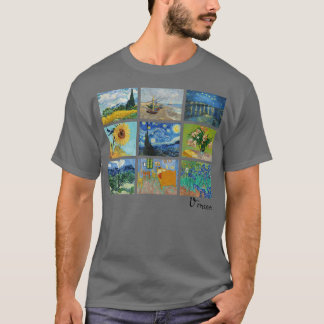 Berömd Van Gogh Paintings Sunblommblommor Starry N T Shirt