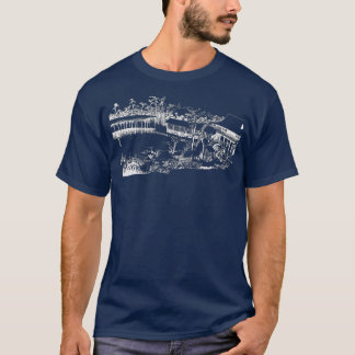 Berömd Vintage Fine Art Kameido Snö av Hiroshige T Shirt