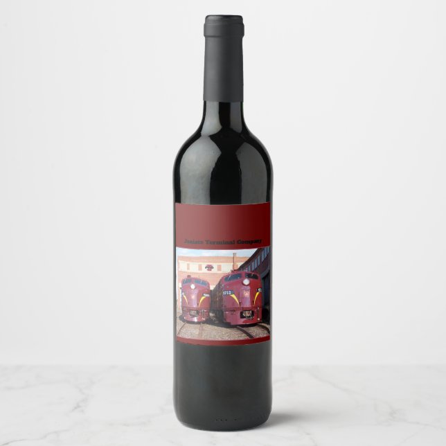 Berömda återställda Pennsylvania Railroad-lokomoti Vinflaska Etikett (Framsida)