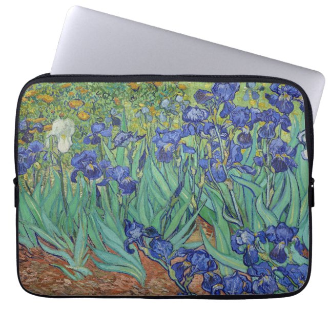 Berömda blå iris av Van Gogh, blomster oljemålning Laptop Fodral (Framsidan)