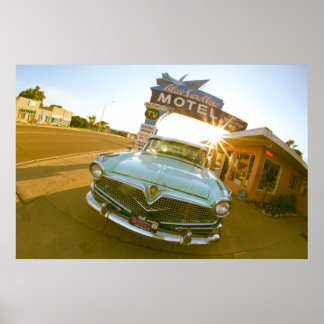 Berömda Blue Swallow Motel på Route 66 Poster