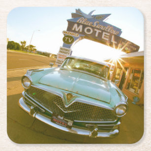 Berömda Blue Swallow Motel på Route 66 Underlägg Papper Kvadrat