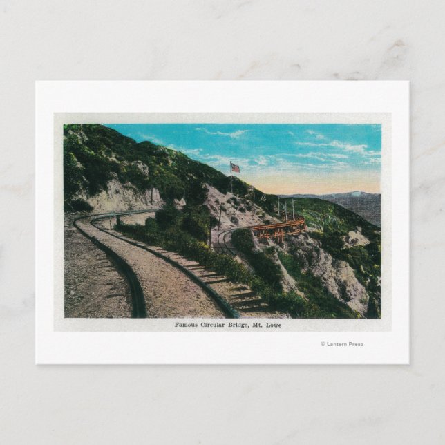 Berömda cirkulära bron, Mt. LoweMt. Lowe, CA Vykort (Framsida)