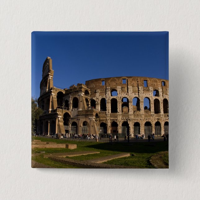 Berömda Colosseum i Rom Italien Landmärke 2 Knapp (Framsida)