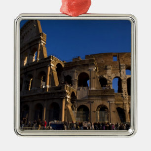 Berömda Colosseum i Rom Italien Landmärke Julgransprydnad Metall