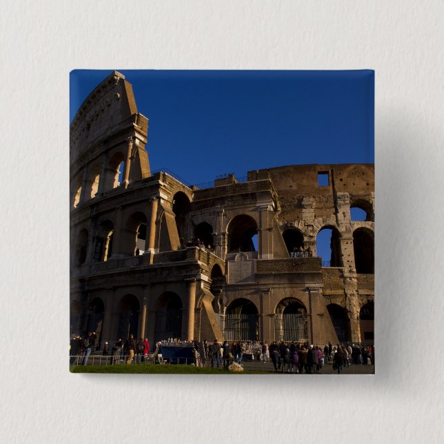 Berömda Colosseum i Rom Italien Landmärke Knapp (Framsida)