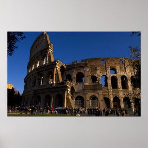 Berömda Colosseum i Rom Italien Landmärke Poster