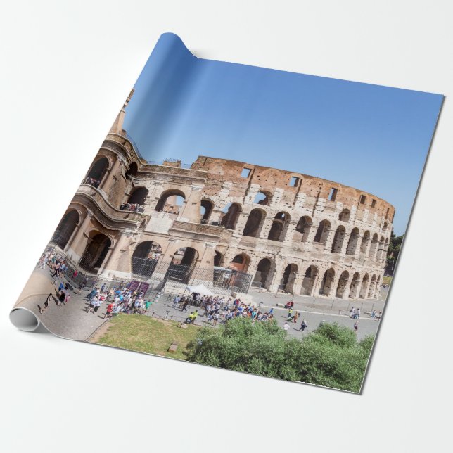 Berömda Colosseum i Rom, Italien Presentpapper (Utrullad)
