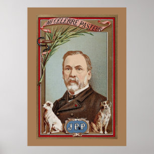 Berömda det historiska Louis Pasteur porträtt Poster