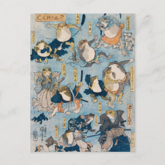 Berömda Kabuki-groddjur - Kuniyoshi Vykort