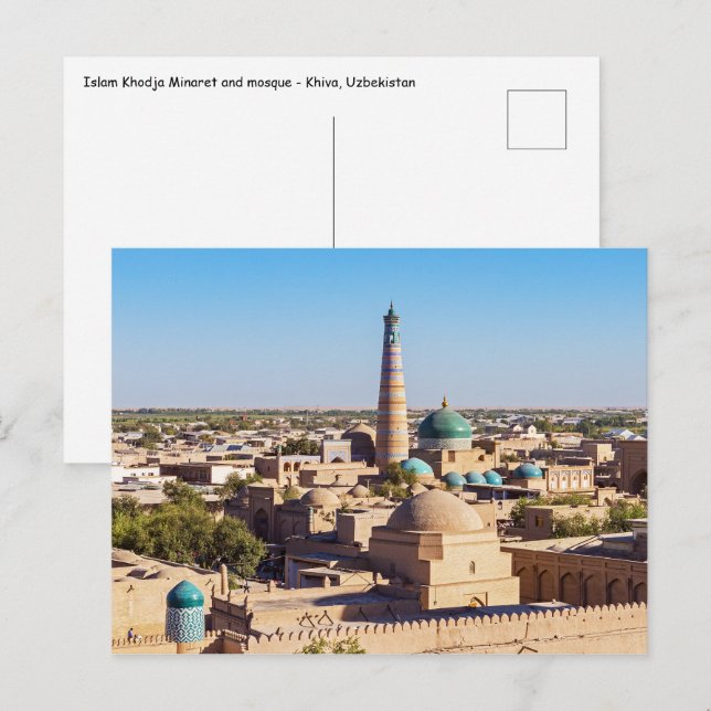 Berömda Khiva - Uzbekistan Vykort (Fram/baksida)