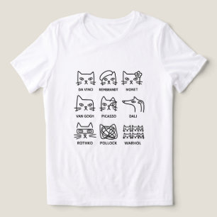 Berömda konstnärskatter Minimalistiskt rutnät Mode T Shirt