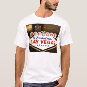 Berömda Las Vegas undertecknar natt - måne över Tröja