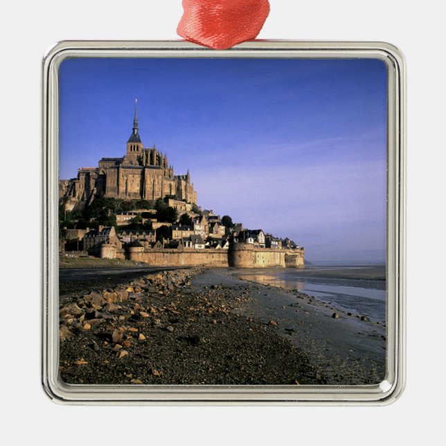 Berömda Le Mont St. Michel-öborgets fästning i Julgransprydnad Metall (Framsidan)