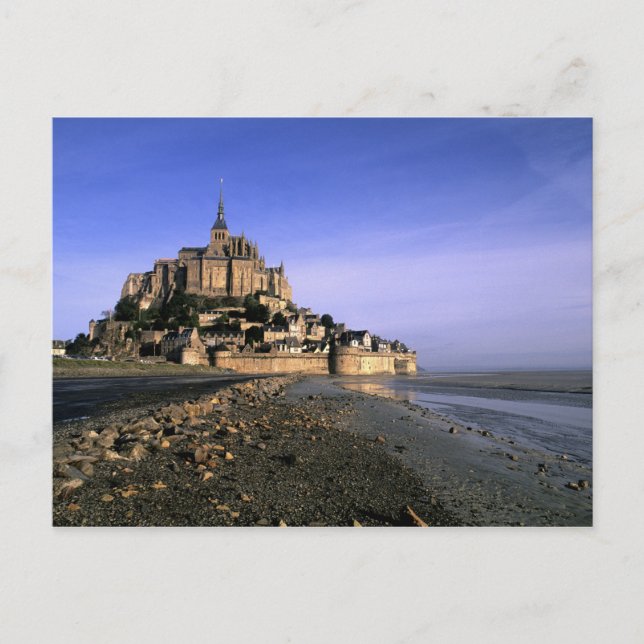 Berömda Le Mont St. Michel-öborgets fästning i Vykort (Framsida)