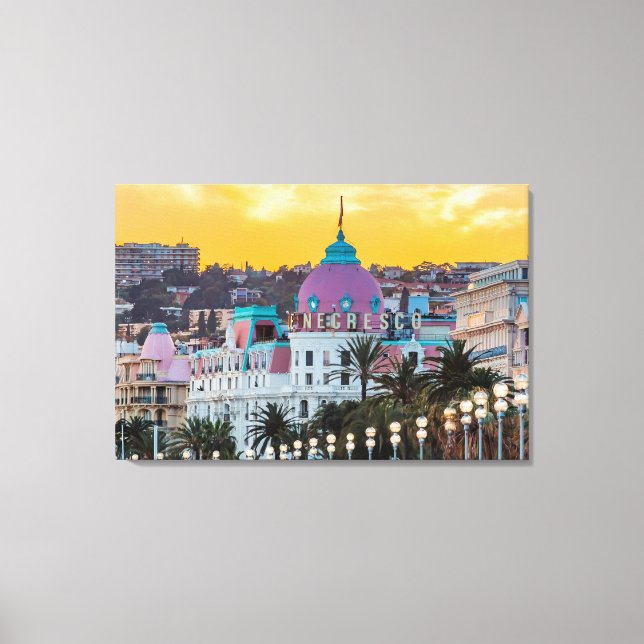Berömda lyxhotellet Hotel Negresco i Nice Frankrik Canvastryck (Framsida)