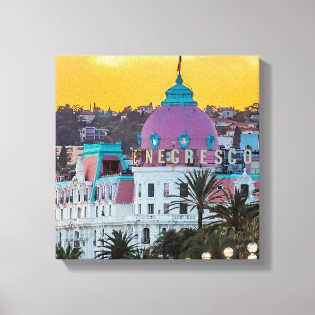 Berömda lyxhotellet Hotel Negresco i Nice Frankrik Canvastryck (Framsida)