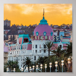 Berömda lyxhotellet Hotel Negresco i Nice Frankrik Poster