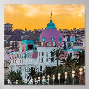 Berömda lyxhotellet Hotel Negresco i Nice Frankrik Poster