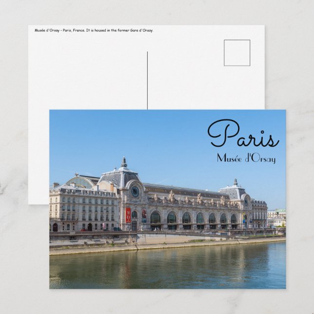 Berömda Musée d'Orsay - Paris, Frankrike, Europa Vykort (Fram/baksida)