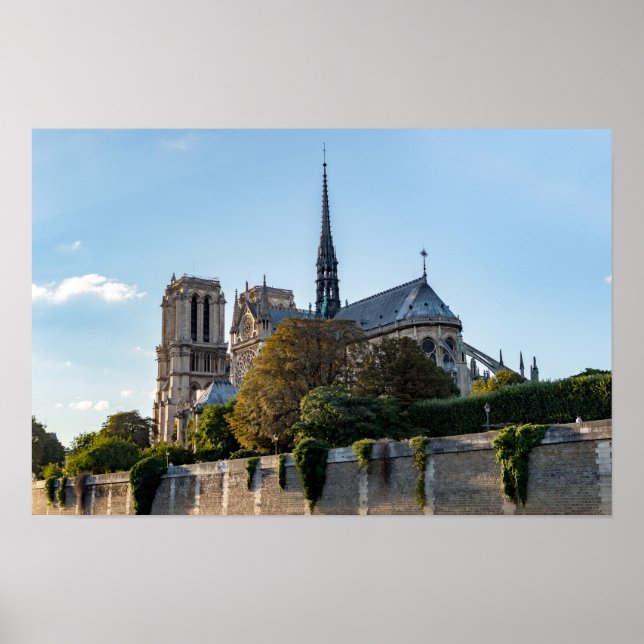 Berömda Notre Dame de Paris-katedralen - Frankrike Poster (Framsidan)