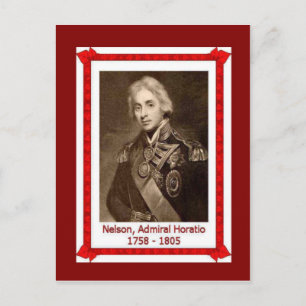 Berömda personer, amiral Horatio Nelson 1758-1805 Vykort