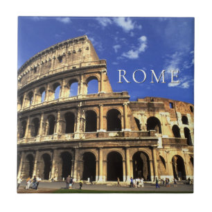 Berömda ruiner av Colosseum Rom Italien Kakelplatta