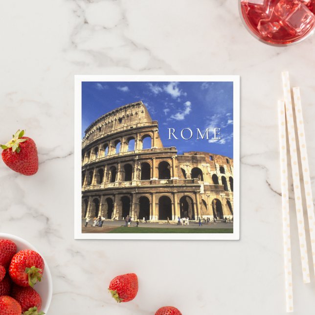 Berömda ruiner av Colosseum | Rom Italien Pappersservett (Insitu)