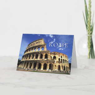 Berömda ruiner av Colosseum Rom Italien Tack Kort