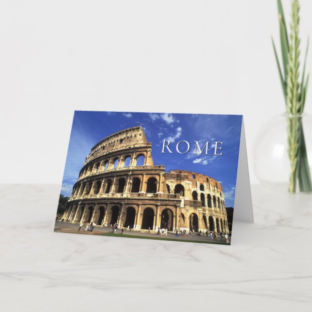 Berömda ruiner av Colosseum | Rom Italien Tack Kort (Framsida)