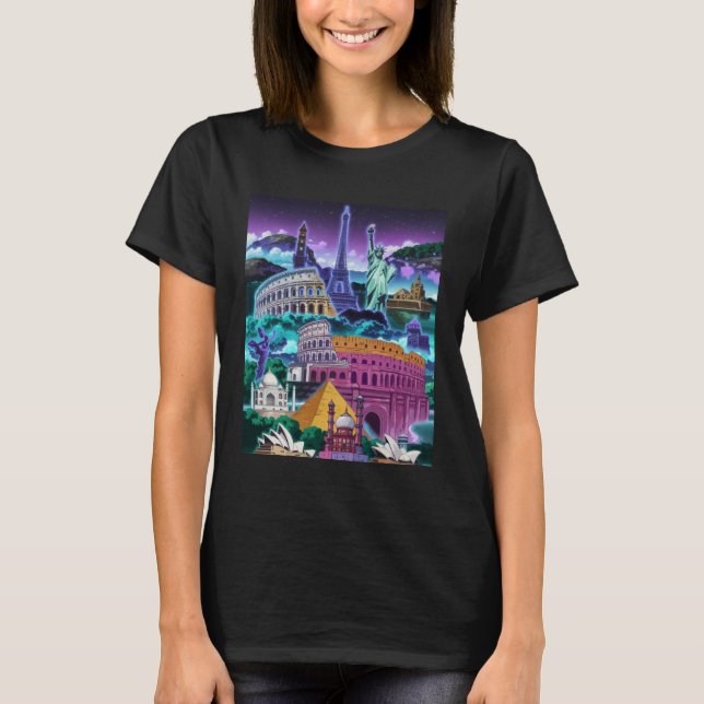 Berömda turistattraktioner  t shirt (Framsida)
