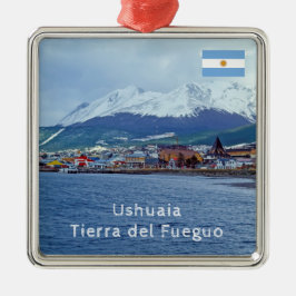 Berömda Ushuaia - Tierra del Fuego, Argentina Julgransprydnad Metall