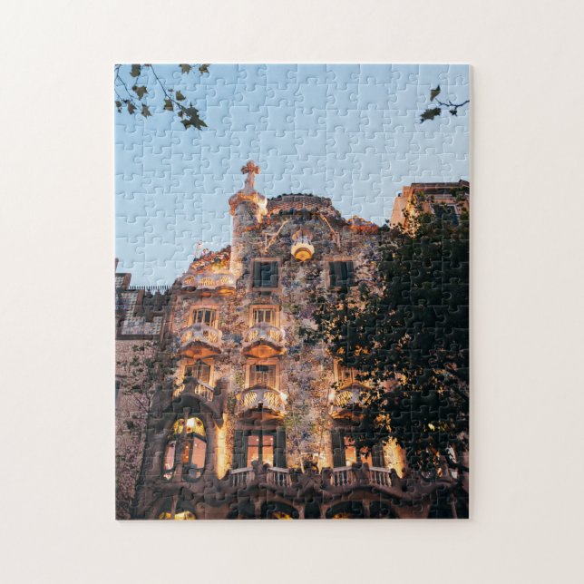 Berömden Barcelona Casa Batlló i Passeig de Gràcia Pussel (Vertikal)