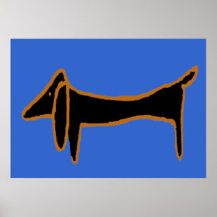 Berömden Black Dachshund Poster