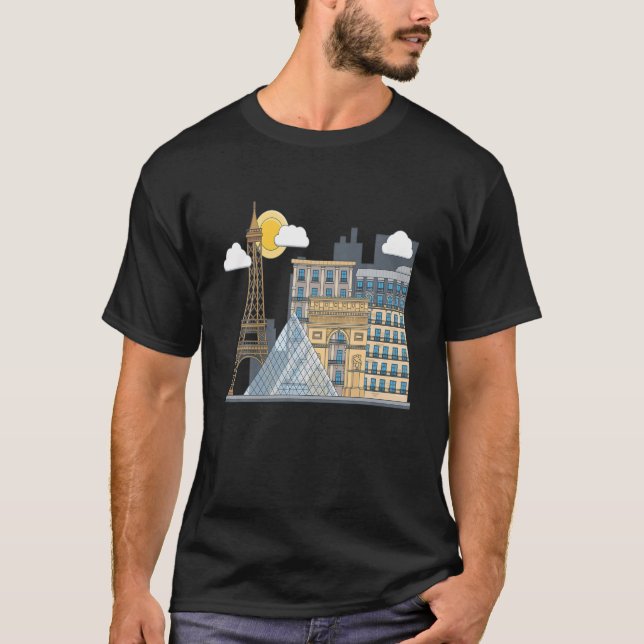 Berömden Byggnad i Paris - Eiffel Torn - T Shirt (Framsida)