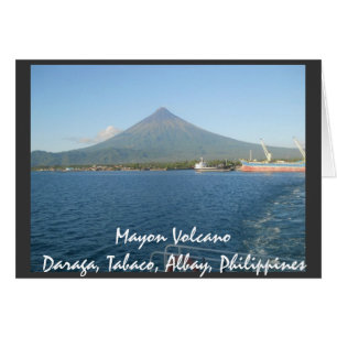 Berömden Mayon Volcano på sommartidskortet Hälsningskort