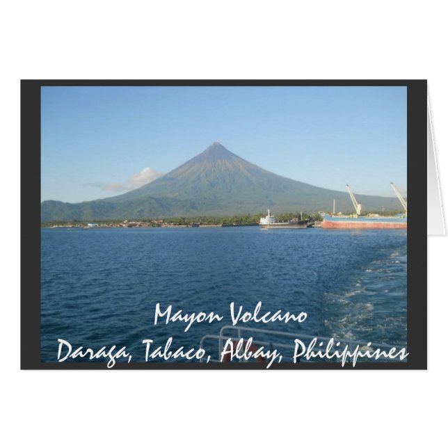 Berömden Mayon Volcano på sommartidskortet Hälsningskort (Framsidan Horizontal)