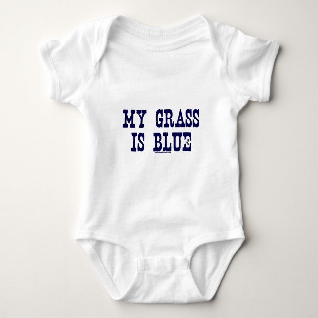 Berömden mitt gräs är blått t-shirt (Framsida)