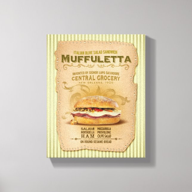 Berömden Muffuletta Sandwich Canvastryck (Framsida)