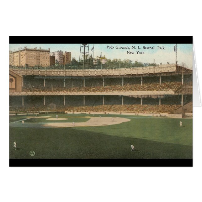Berömden Polo Grounds Baseball Park, New York Hälsningskort (Framsidan Horizontal)