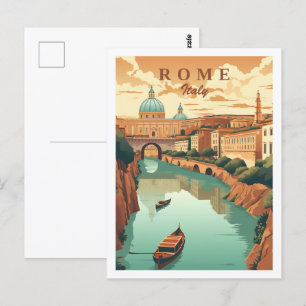 Berömden Rom Italien Vintage Travel Ställe Vykort