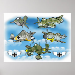 berömden ww2-stridsflygplan poster