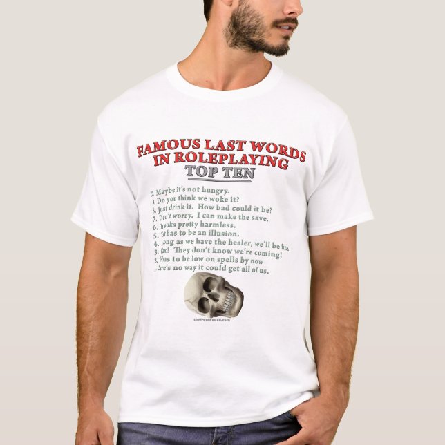 Berömdjumboord i Roleplaying: Överträffa tio Tee Shirt (Framsida)