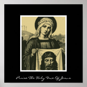 berömma heligan ansikte i Jesus Poster
