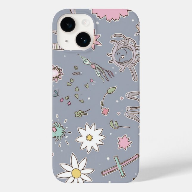 berömvärd blommönster iphone case (Baksida)
