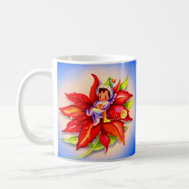 berömvärd julhelg i en poinsettia kaffemugg (Vänster)