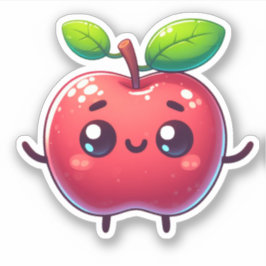 berömvärd kawaii-äppelfrukt klistermärken